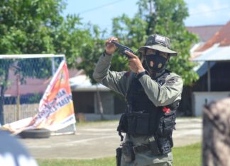 Terkini,id. Parepare - Untuk mengasah dan meningkatkan kemampuan ratusan personil polres parepare gelar uji latihan menembak dilapangan tembak mako brimob batalyon B pelopor parepare, Kamis, 27 Mei 2021.
