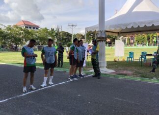 Terkini,id. Parepare - Untuk mengukur dan meningkatkan kemampuan jasmani Prajurit, Kodam XIV/Hasanuddin menyelenggarakan samapta periodik satu tahun 2021. Kamis, 20 Mei 2021.