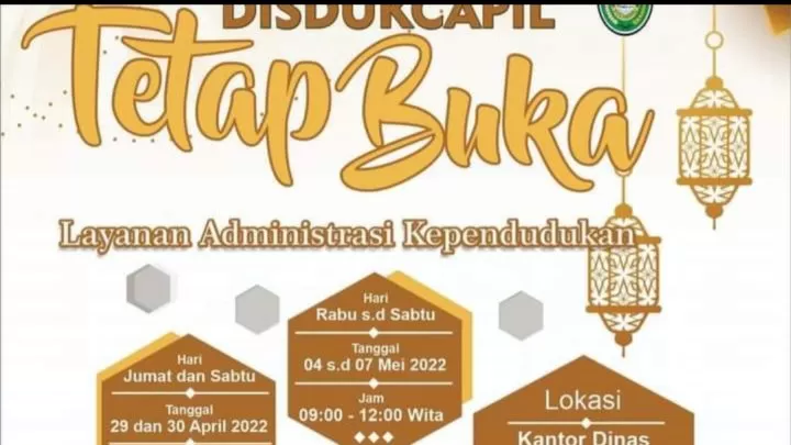 Selama Cuti Lebaran, Layanan Disdukcapil Tetap Buka Selama 3 Jam Setiap Hari