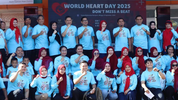 Ratusan Peserta Meriahkan Senam Sehat Hari Jantung Sedunia di Taman Mattirotasi Pemkot Parepare