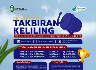 Pemkot Parepare Gelar Lomba Takbiran Keliling Berhadiah Puluhan Juta, Wali Kota Ajak Warga Ramaikan Malam Idulfitri Pemkot Parepare