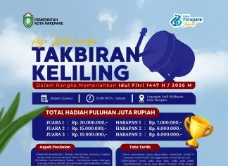 Pemkot Parepare Gelar Lomba Takbiran Keliling Berhadiah Puluhan Juta, Wali Kota Ajak Warga Ramaikan Malam Idulfitri Pemkot Parepare