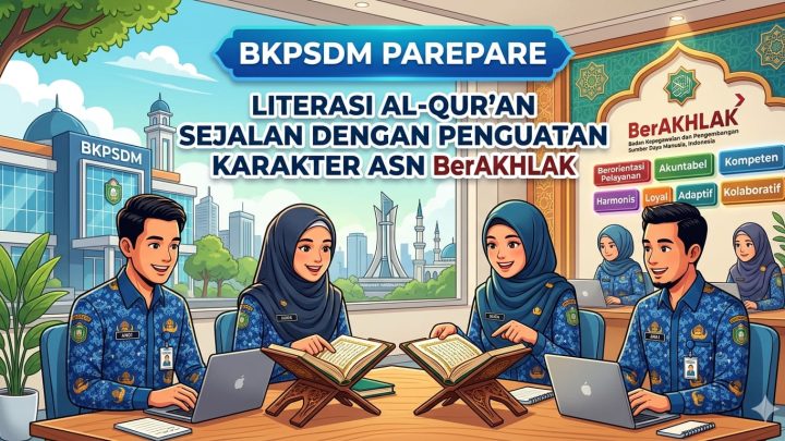 BKPSDM Parepare: Literasi Al-Qur'an Sejalan dengan Penguatan Karakter ASN BerAKHLAK asn berakhlak